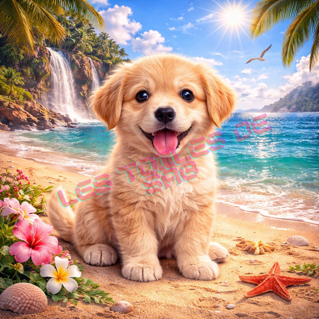 Petit chiot du paradis tropical
