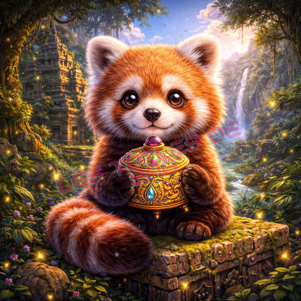 Le gardien panda du temple ancien
