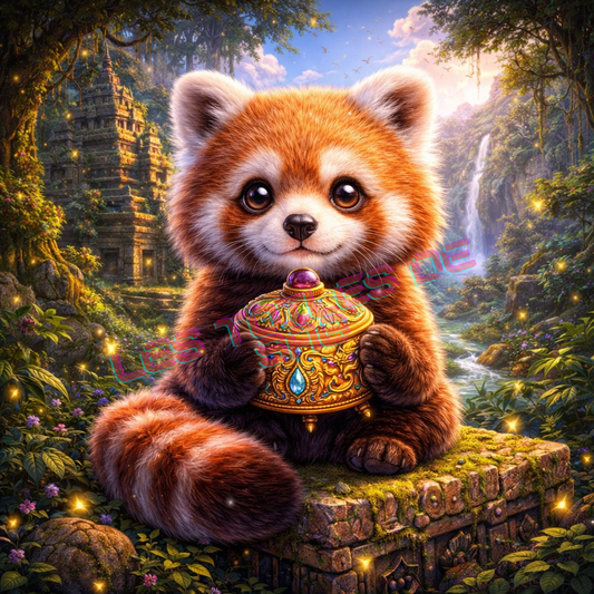 Le gardien panda du temple ancien