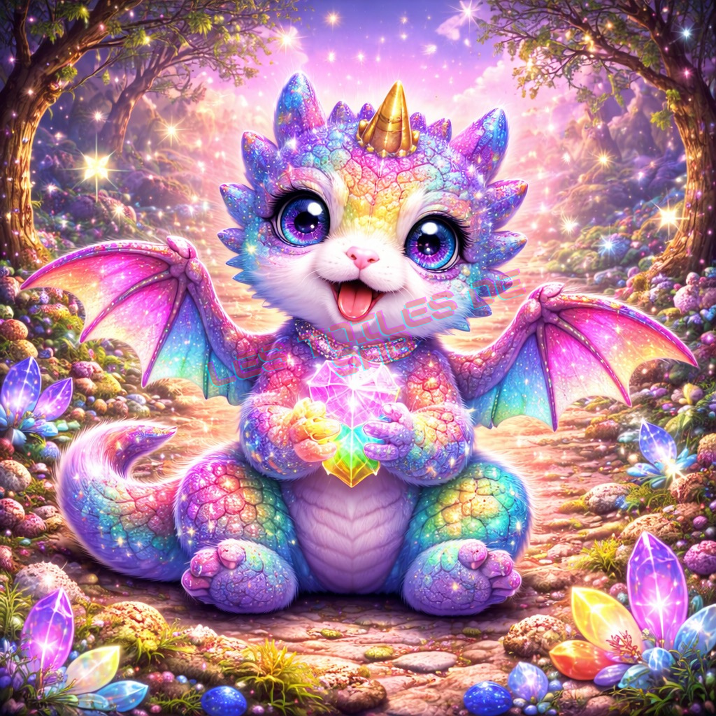 Dragon Licorne au Cœur de Cristal