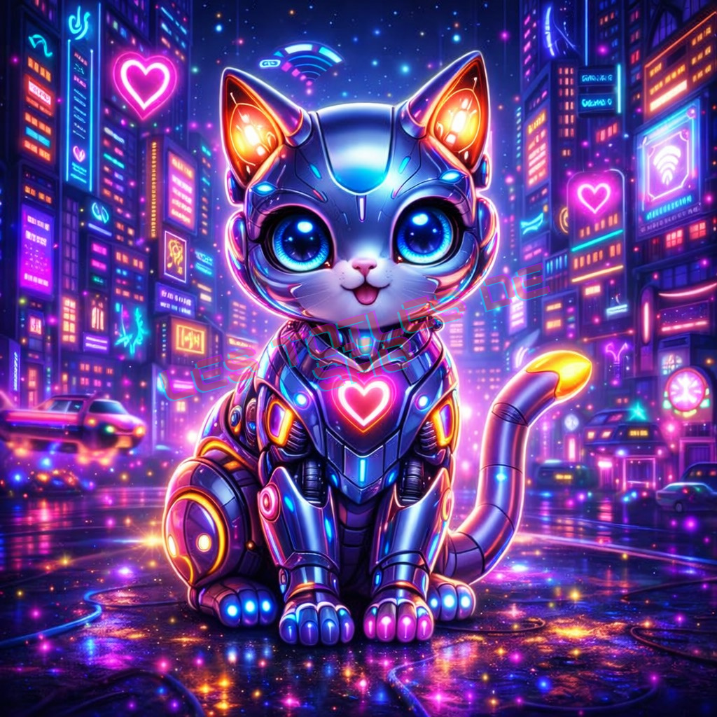 Chat Cyber des Nuits Néon